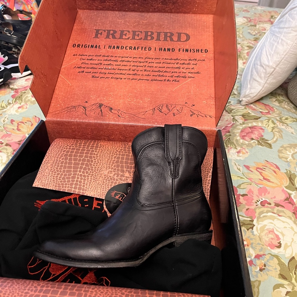 Never Worn Black Boots.  Size 6.